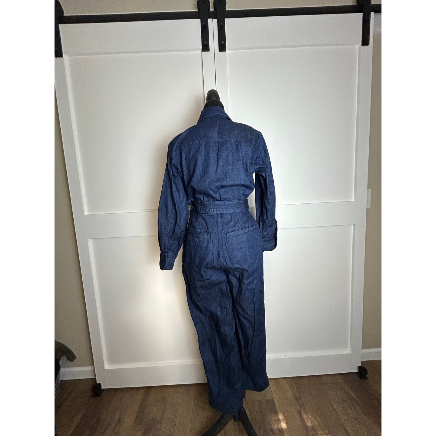 nwt banana republic chambray jumpsuit size 4 petite 170 retail