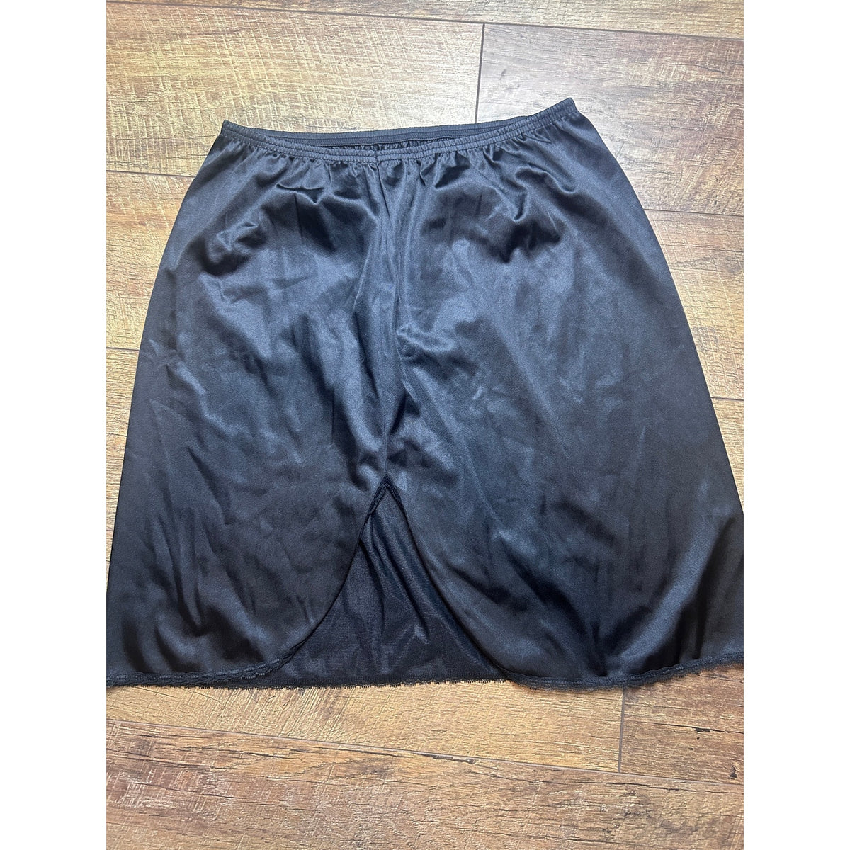 Vintage Vanity Fair Slip Skirt Side Slit Elastic Waist Medium Lingerie