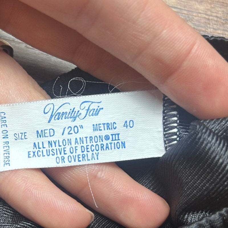 Vintage Vanity Fair Slip Skirt Side Slit Elastic Waist Medium Lingerie