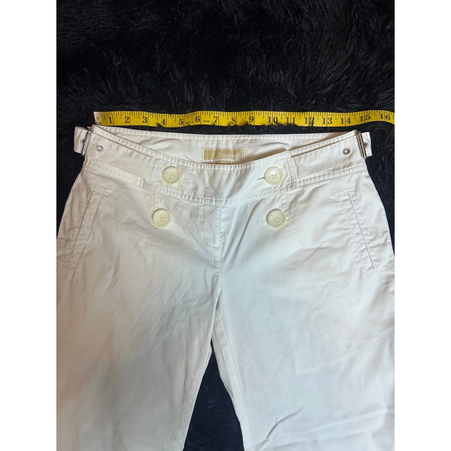 Michael Kors low rise wide leg French seam double button size 4p