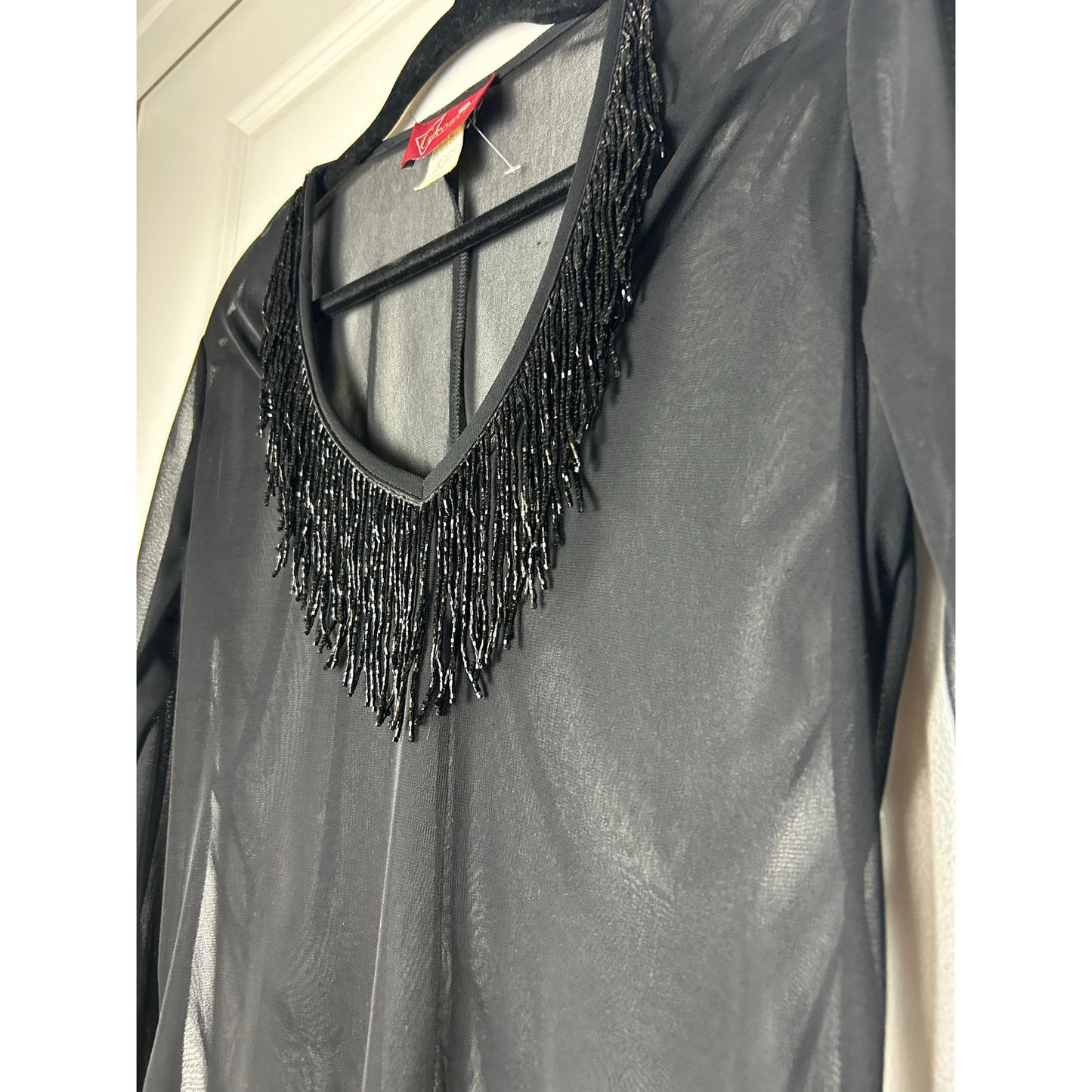 Georgette sheer Beaded dress or cover up