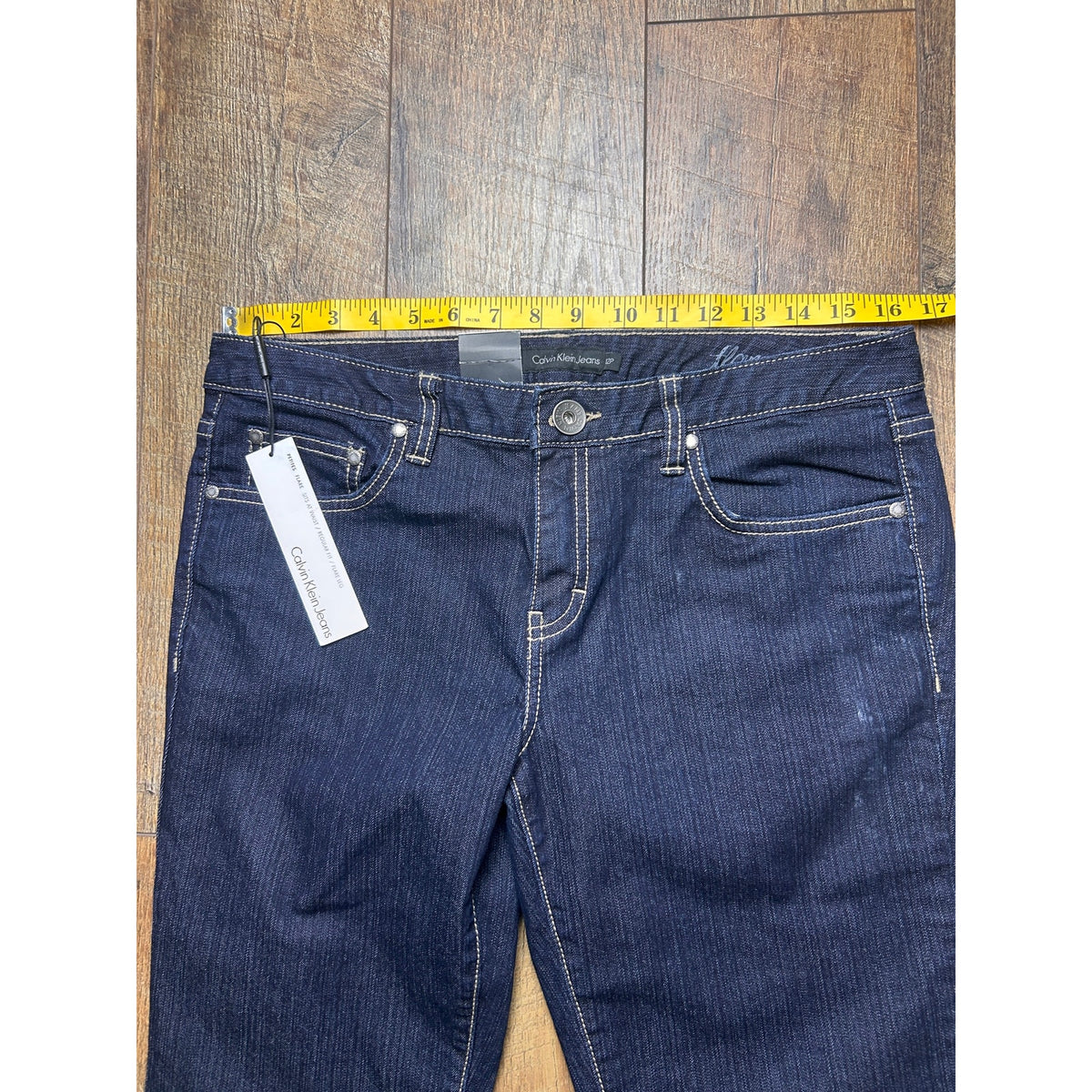 nwt calvin klein flare jeans dark wash 12p