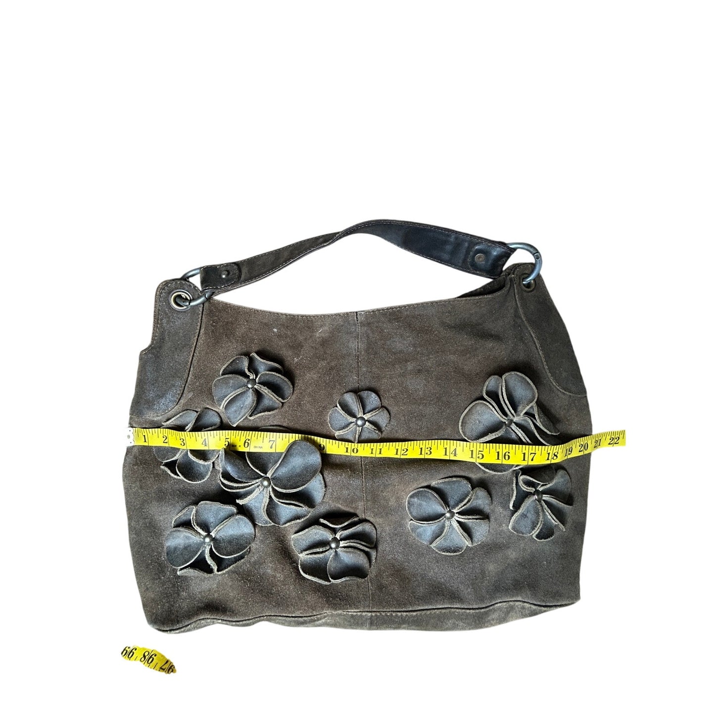 Lucky brand all suede hobo bag with flowers and rayon lining