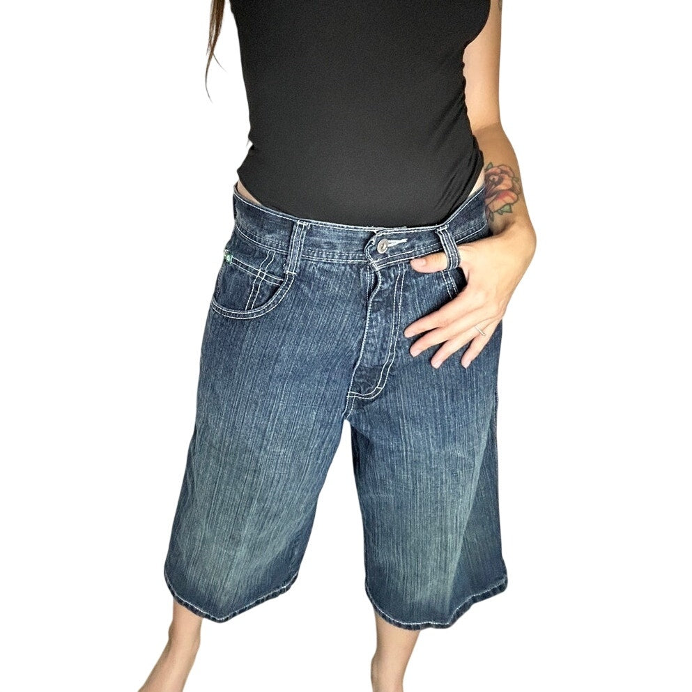 Y2K Jorts Southpole Baggy Verwaschen Medium Wash 32" x 15"