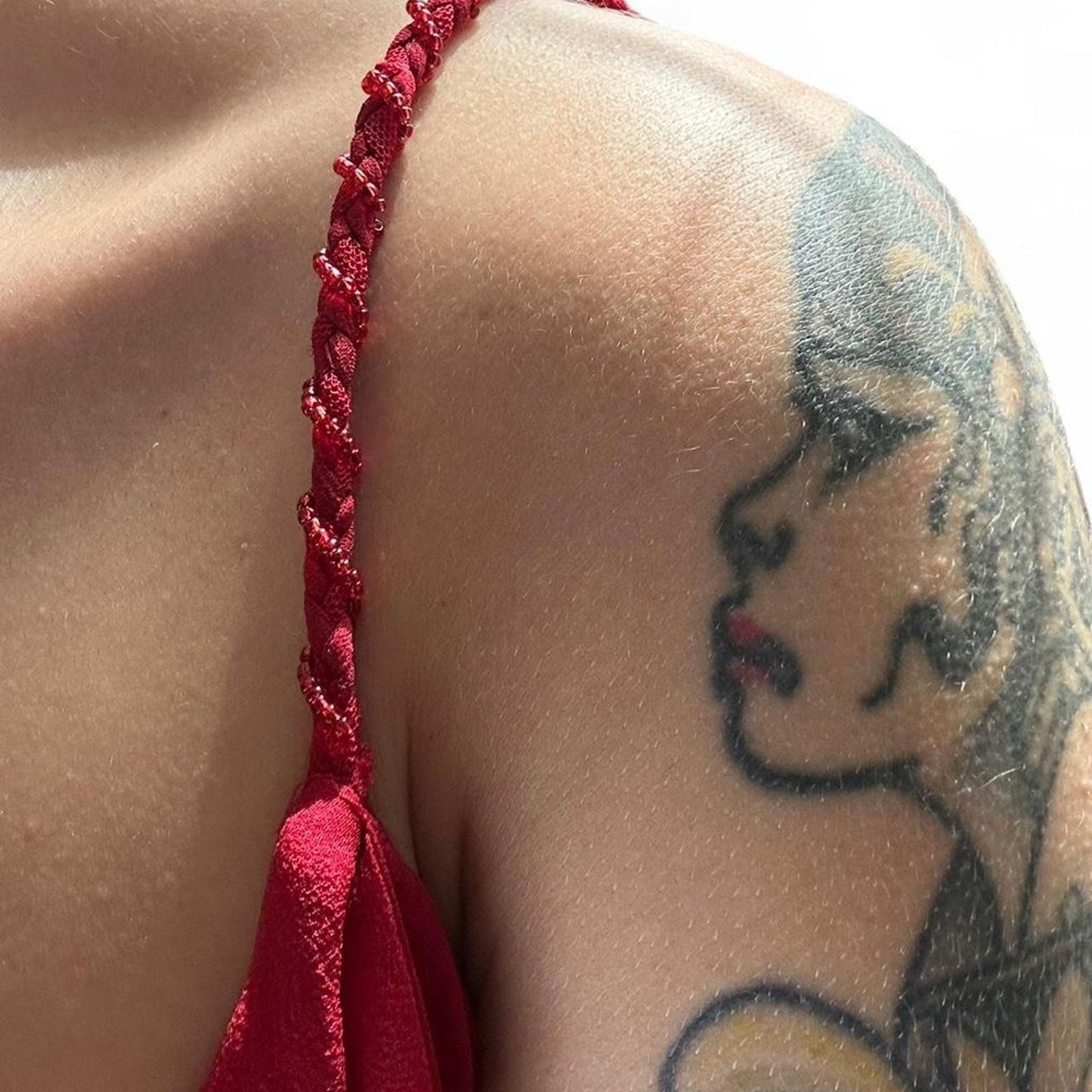 Xscape red silk beaded and embroidered maxi dress