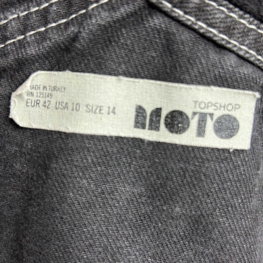 Topshop Schwarze kurze Latzhose Größe 38 Workwear Jumpsuit Carpenter-Stil