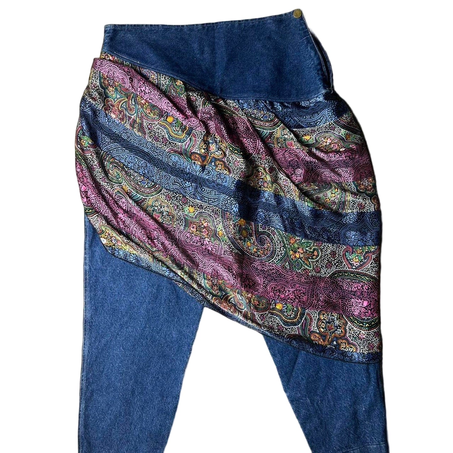 1980s Z. Cavaricci size 32x24 vintage euro jeans with attached skirt
