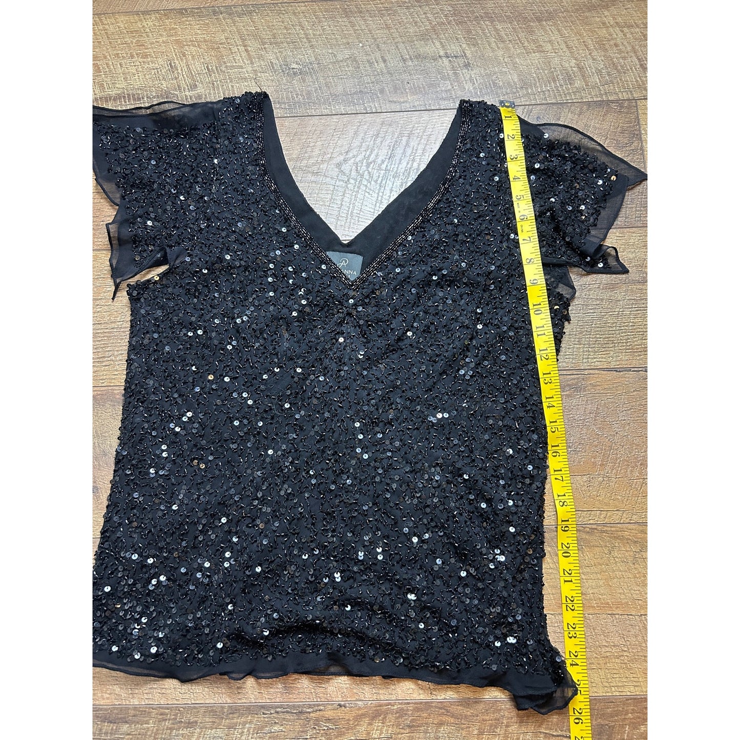 Y2K silk beaded butterfly top size extra large Adrianna Pappel