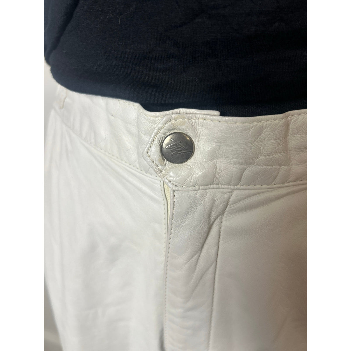 Tannery west white leather pants 27” w 29”L