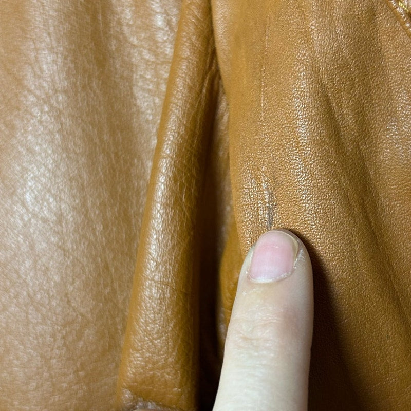 Trench en cuir ceinturé Montgomery Ward couleur cognac taille M