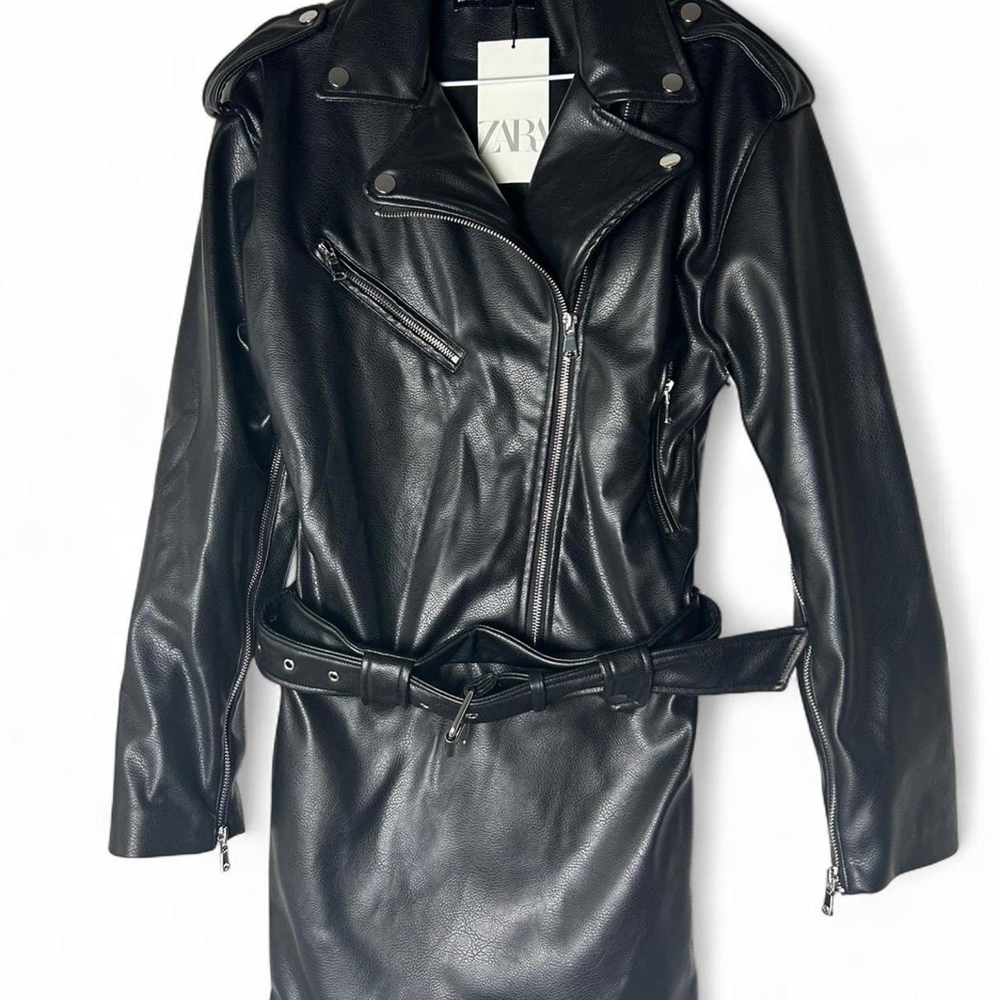 Zara nwt faux leather biker moto jacket