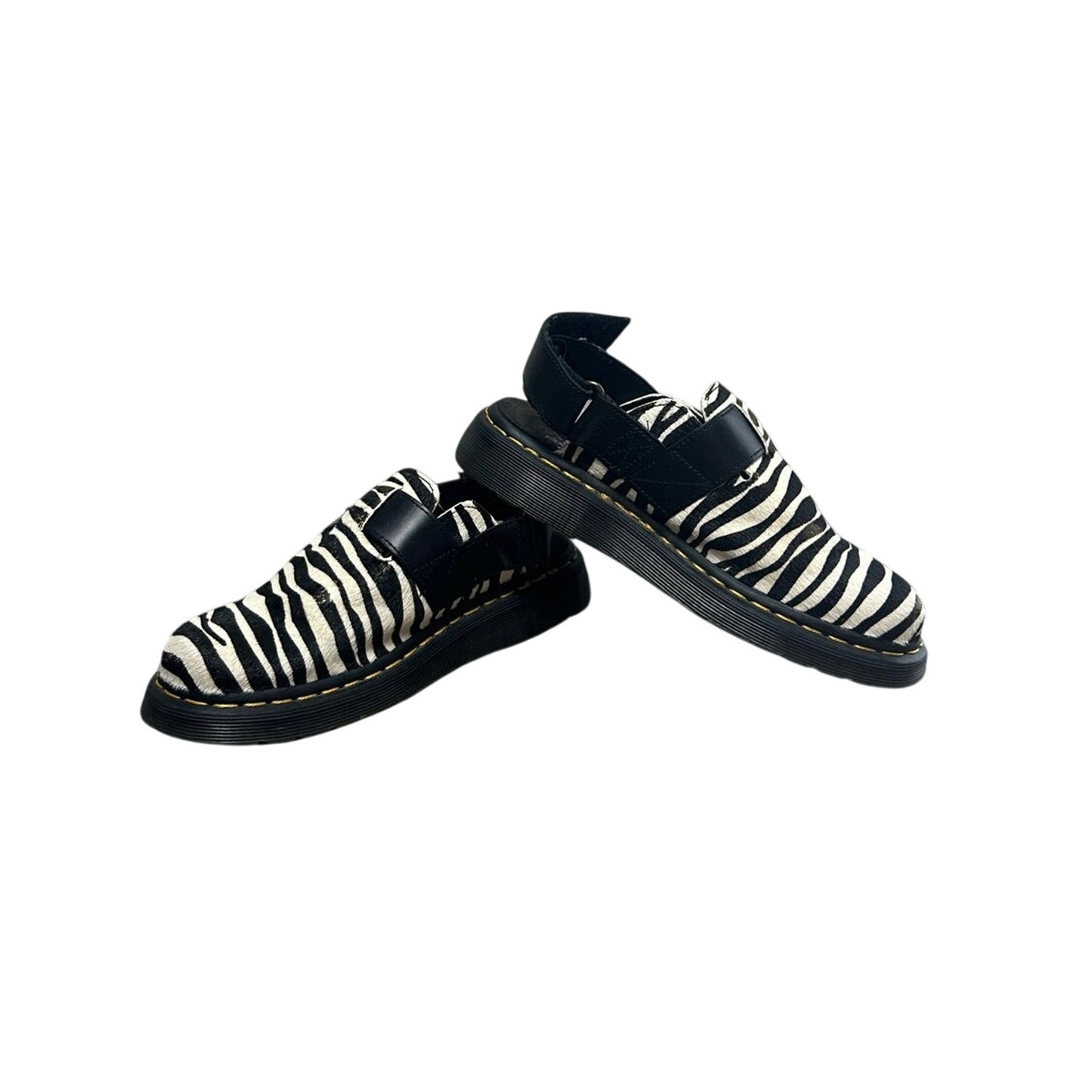 Mules Dr. Martens Jorge II Zebra Hair-On Taille 6 Imprimé Vache à Enfiler