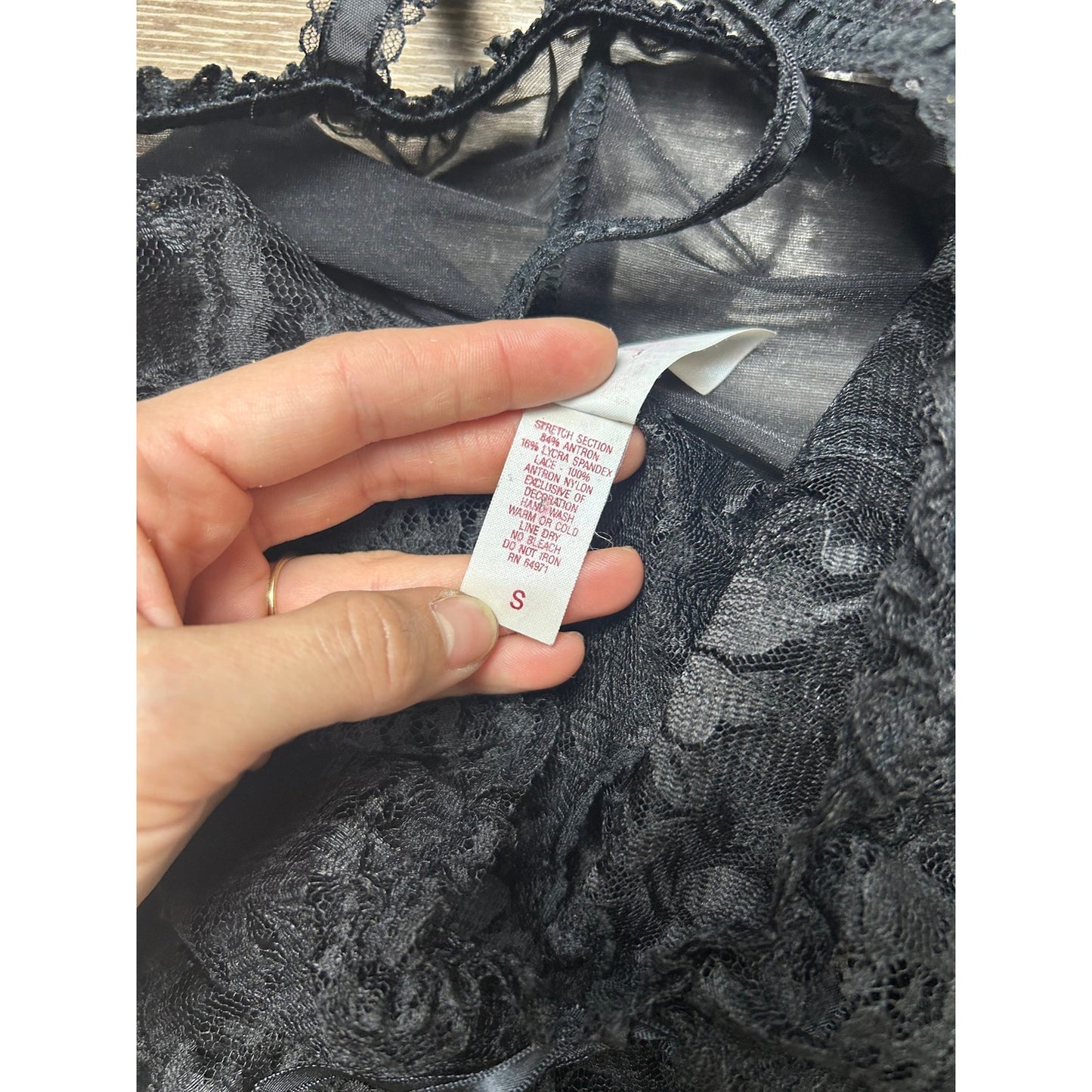 vintage lace teddy made in usa woven tag size small