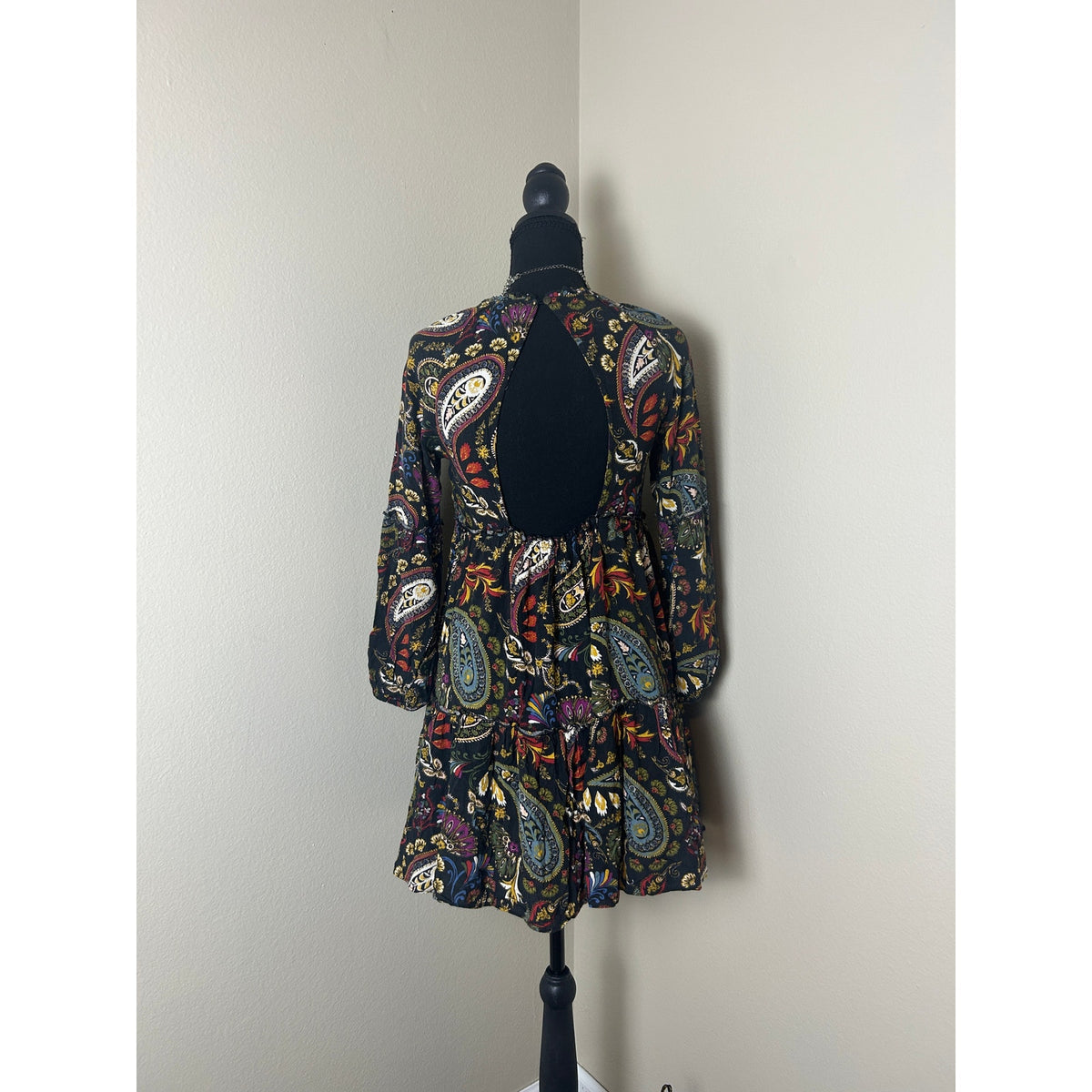 American Eagle Paisley Keyhole Back Mini Dress — XS