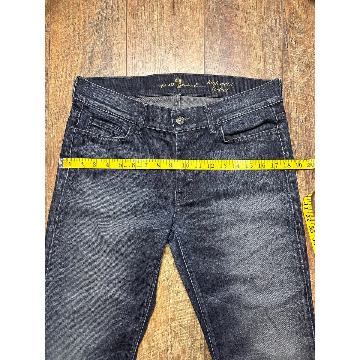 7 For All Mankind High Waist Bootcut Jeans 32x32 Style 717489 Designer Y2K Denim