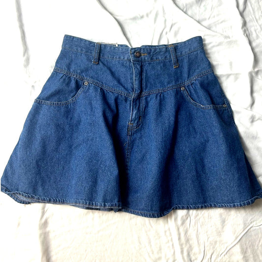 Vintage Y2K Squeeze Jeans A-Linienrock Schnür-Korsettrücken Größe 13 Western Alt