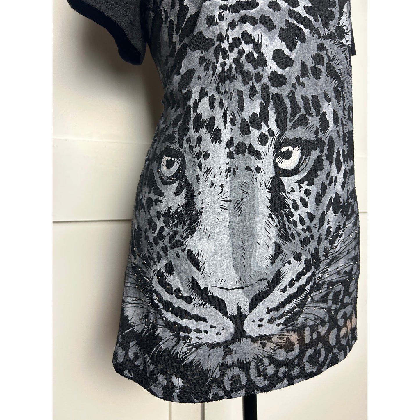 DG2 Diane Gilman Cheetah Print Top M Indie Sleaze Y2K McBling