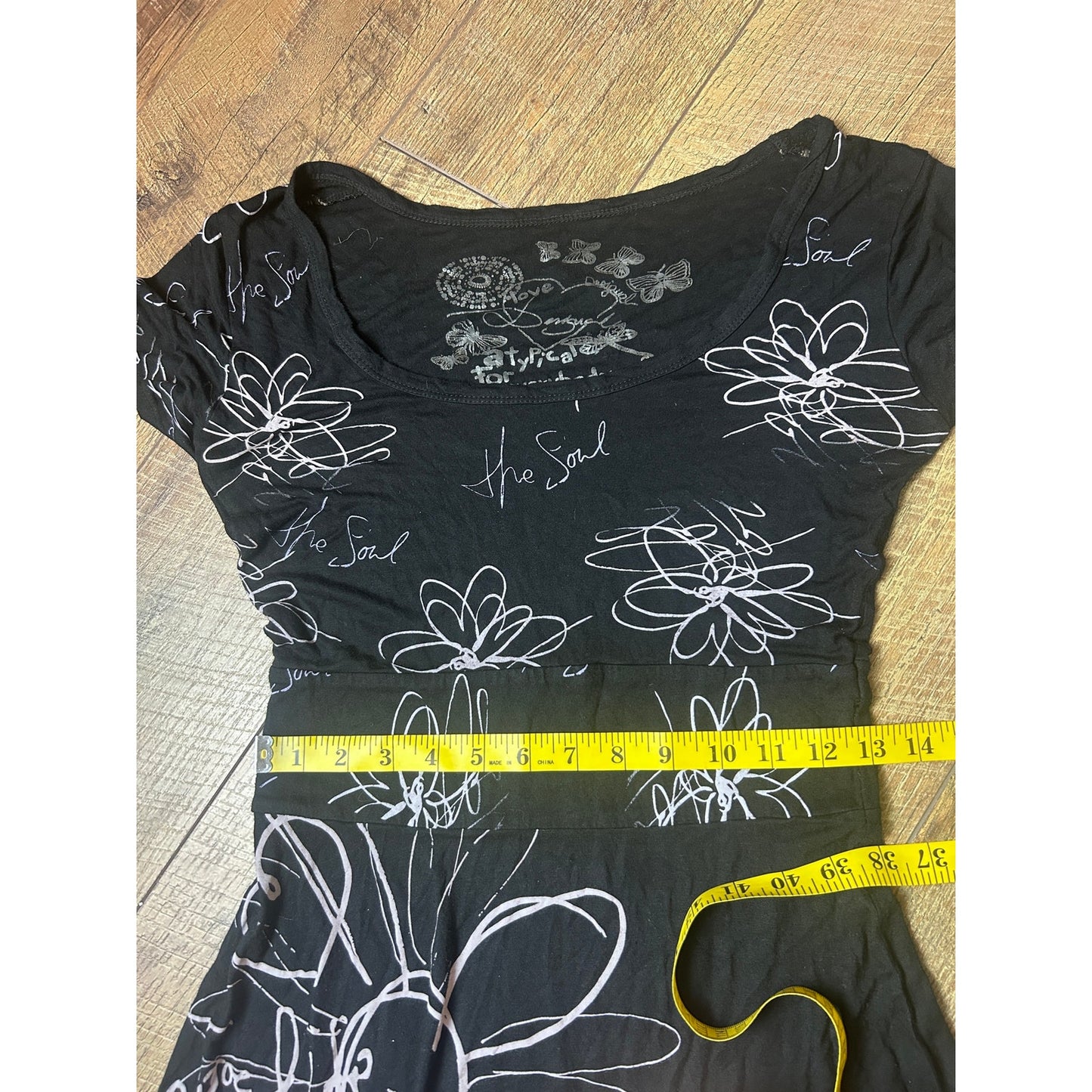 euro desigual black floral dress one size fits most