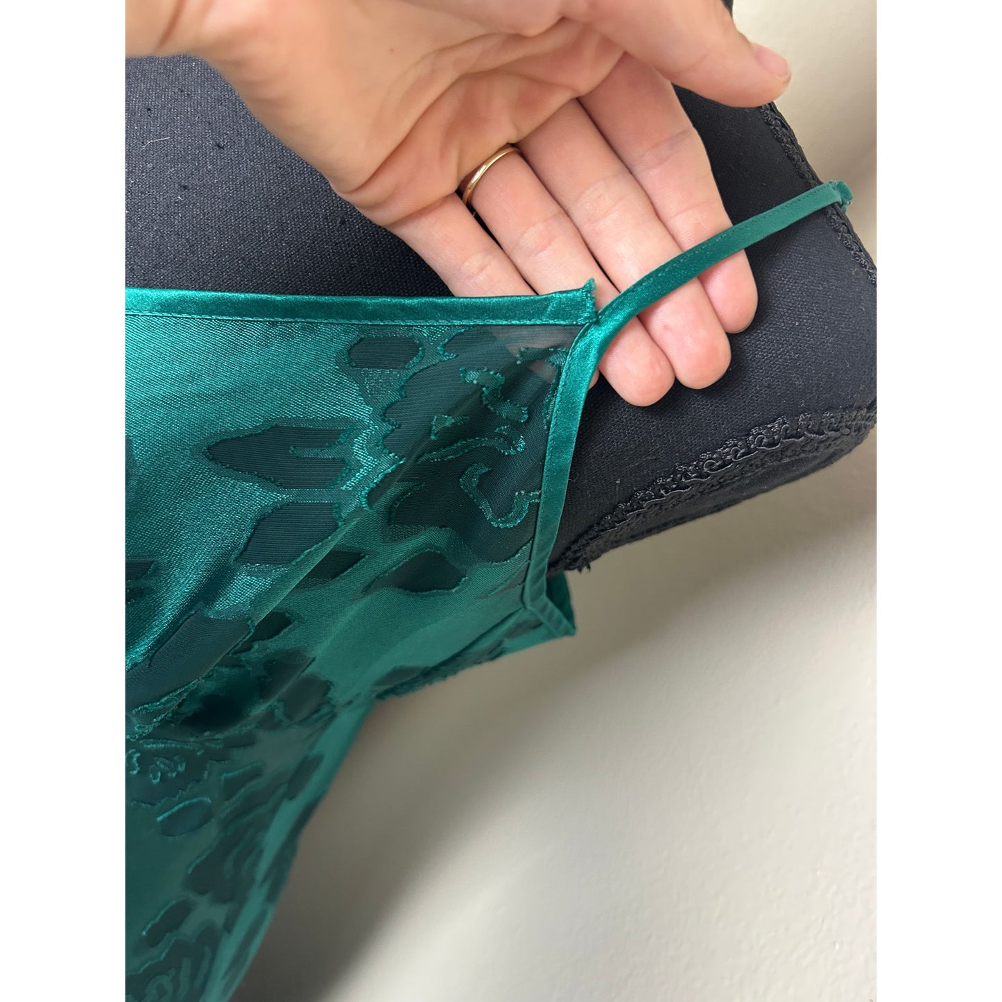 Robe nuisette longue vert émeraude Victoria's Secret Gold Label vintage années 80 💚✨