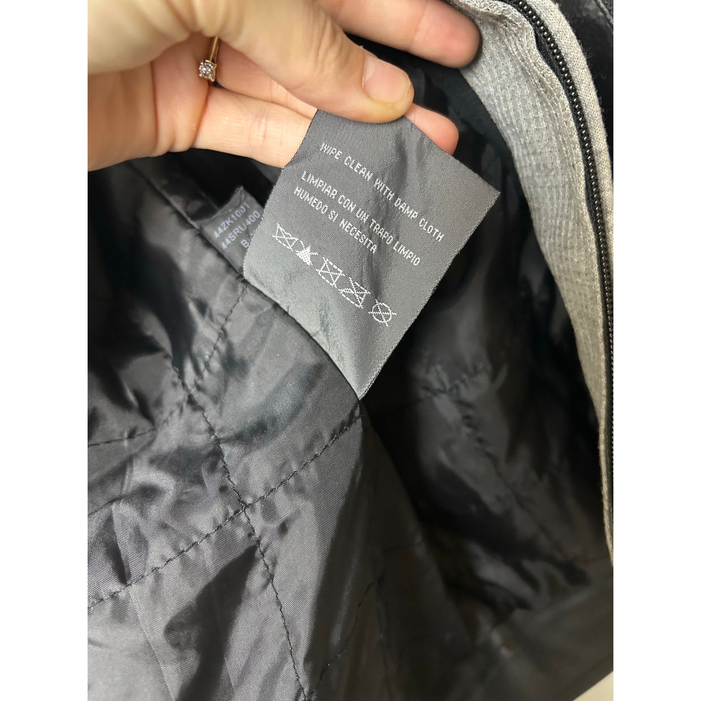 veste aviateur en cuir Kenneth Cole Reaction avec capuche en tricot taille L