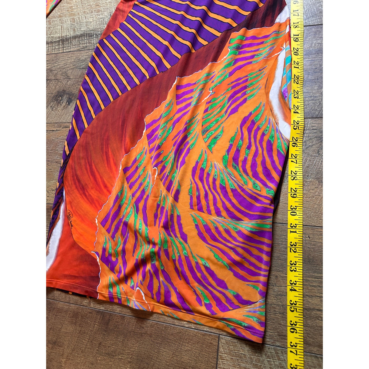 Roberto Cavalli SS01 Geometric Print Plunging Dress EU 40