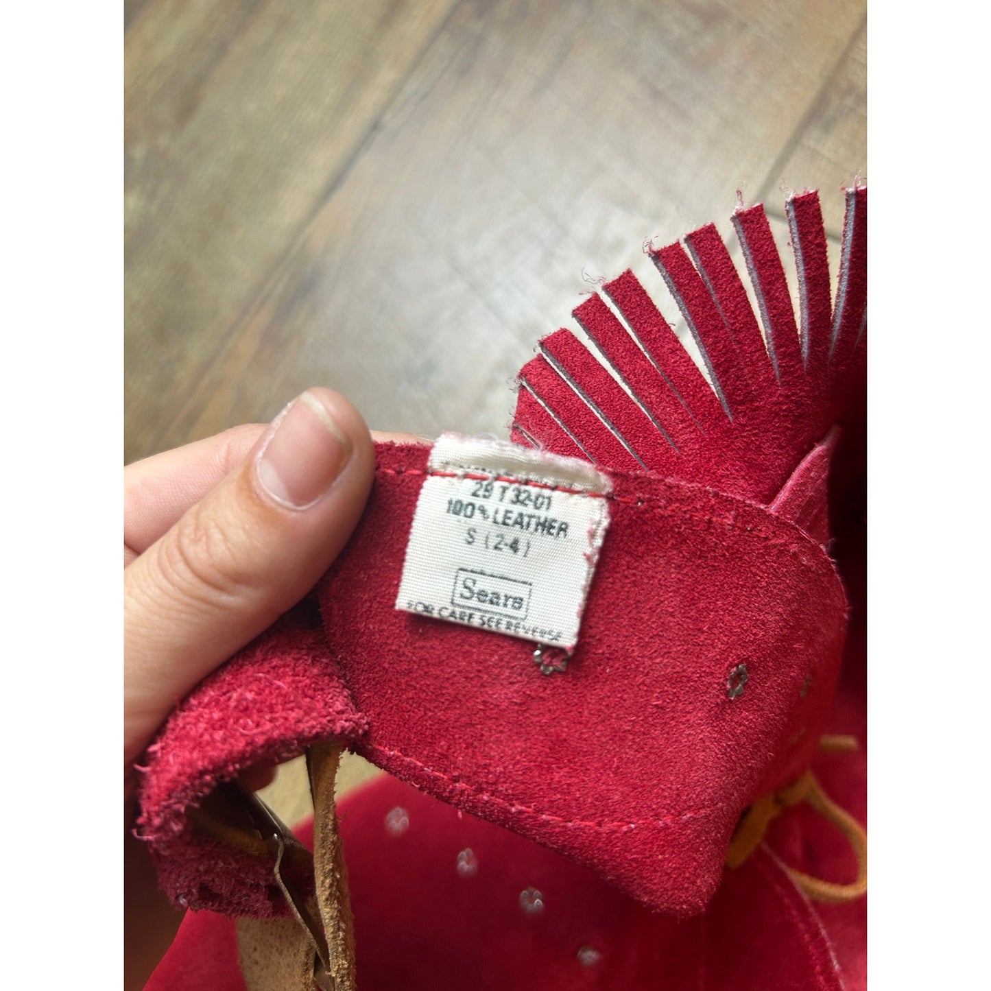 vintage sears suede red fringe rodeo western vest/ chap set 2-4T