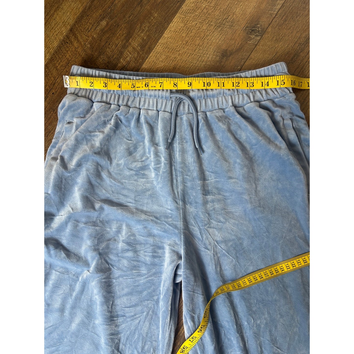 Ensemble de survêtement Y2K Von Dutch en velours bleu clair – Style Juicy Couture court XL
