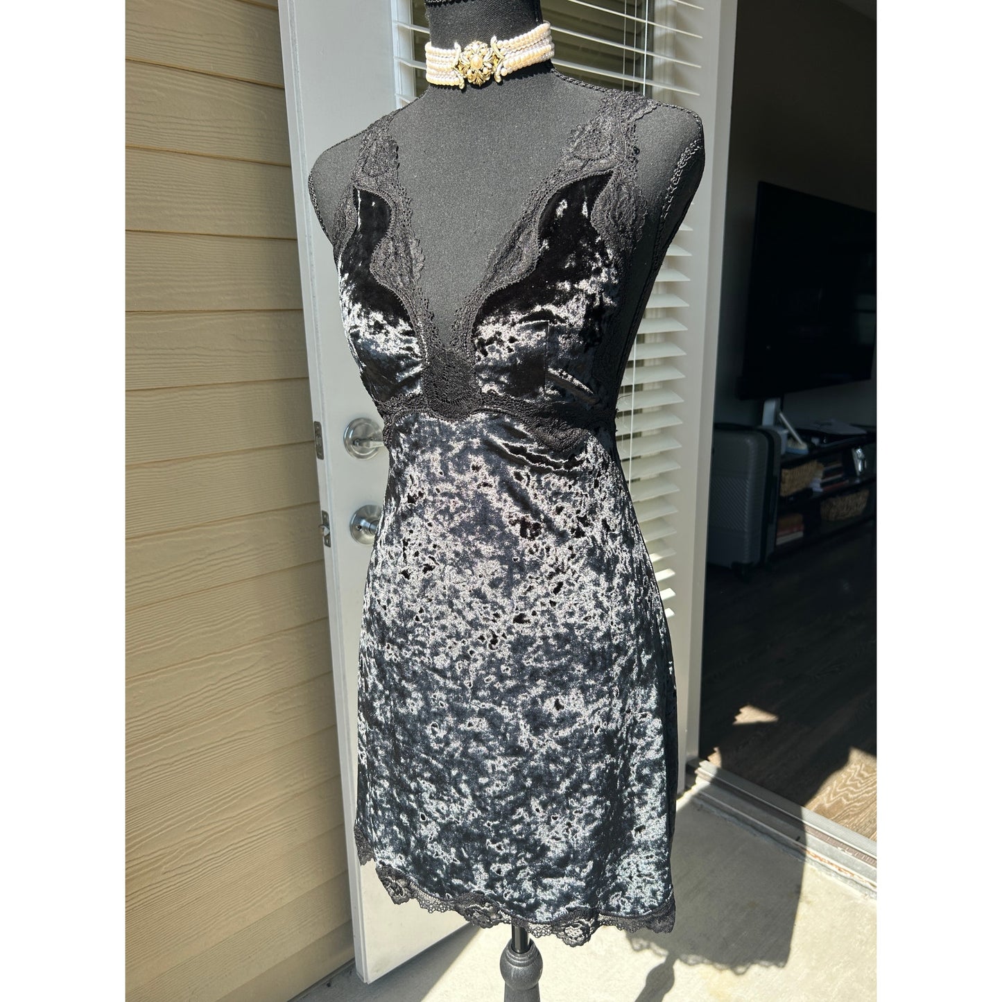 Victoria’s Secret Crushed Velvet Slip Dress Size S Y2K Velvet Lingerie Dress