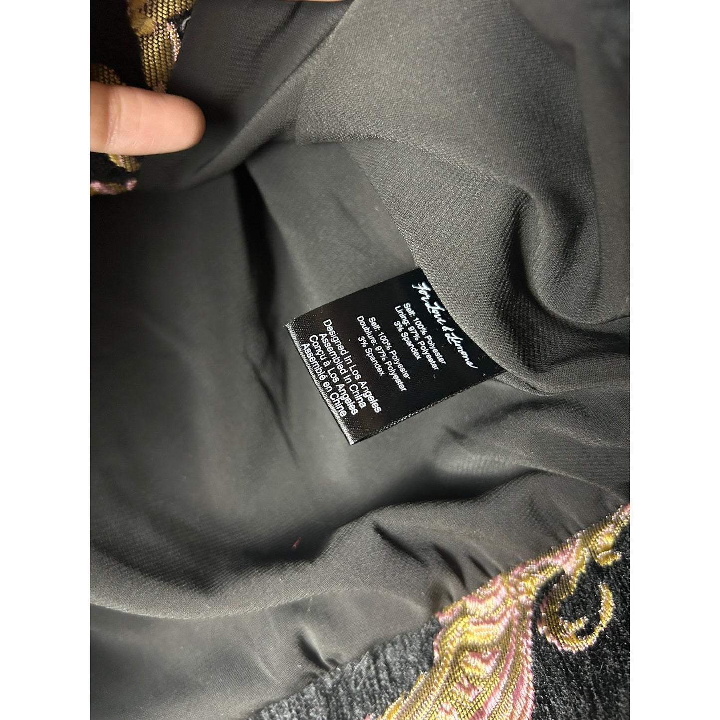 For Love & Lemons Brokat-Wandteppich-Motorradjacke mit Gürtel Größe S