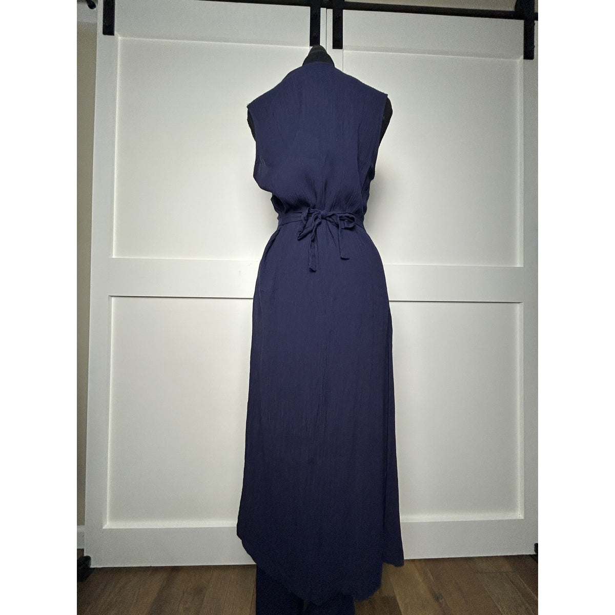 Amanda lane tunic pants set hostess navy blue 70s