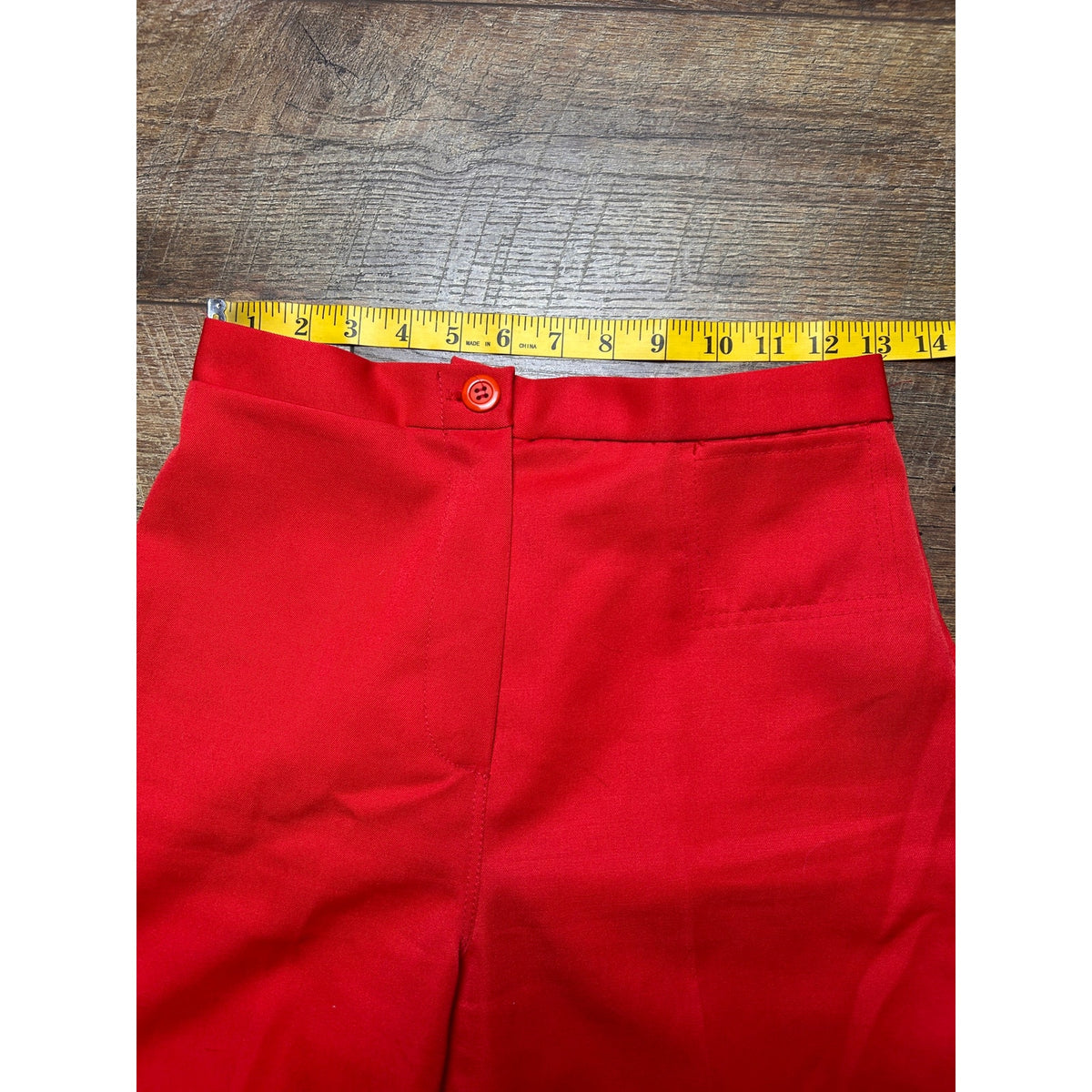 Vintage 70s Fritzi Red Orange Bell Bottom Pants Flare 26x32