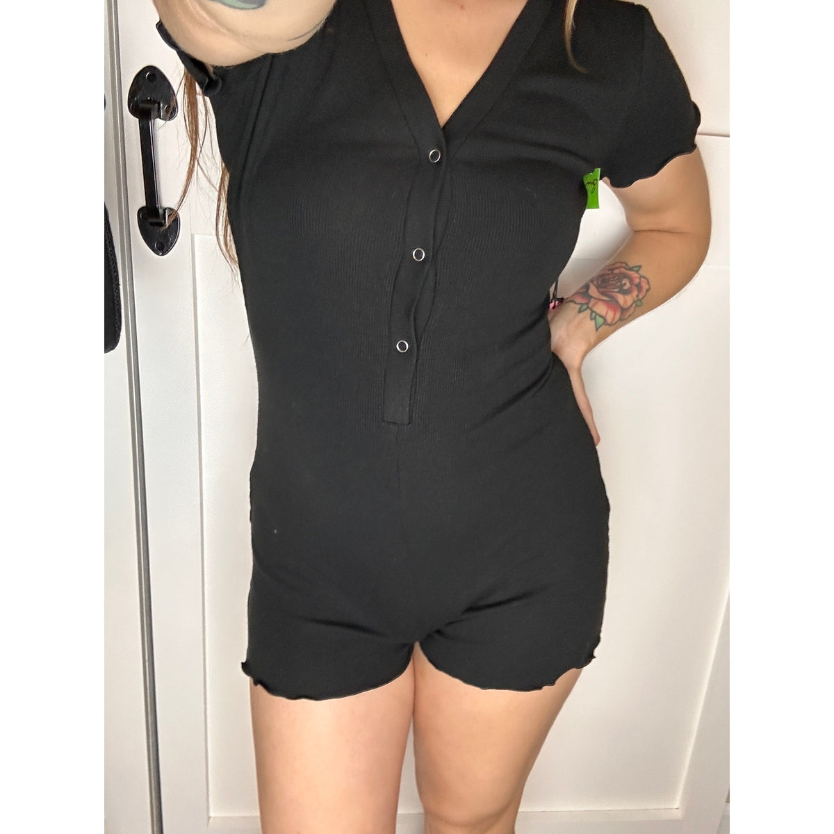 Juicy Couture x forever 21 nwt Ribbed Knit Sleep Romper Black NWT — Size M