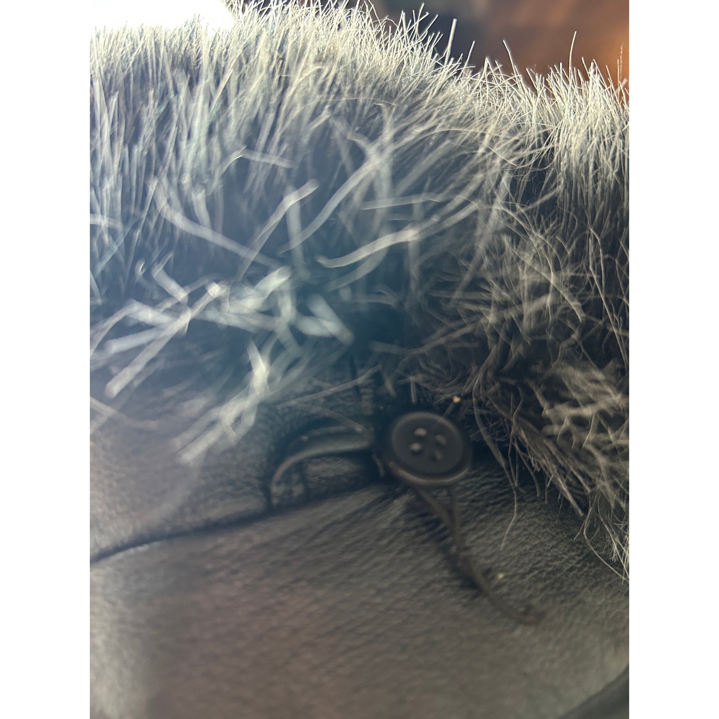 terry lewis fur trim leather duster size m