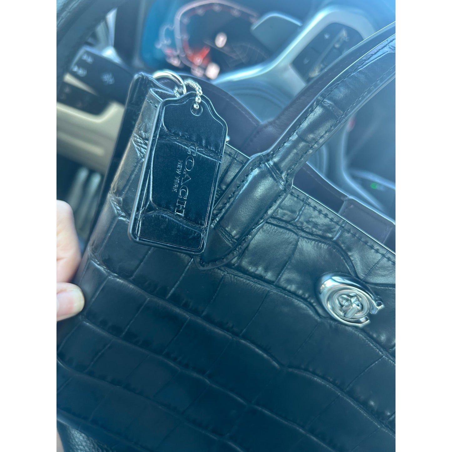 Nwot $350 Coach willow tote 24 crossbody croc-emb leather c8632