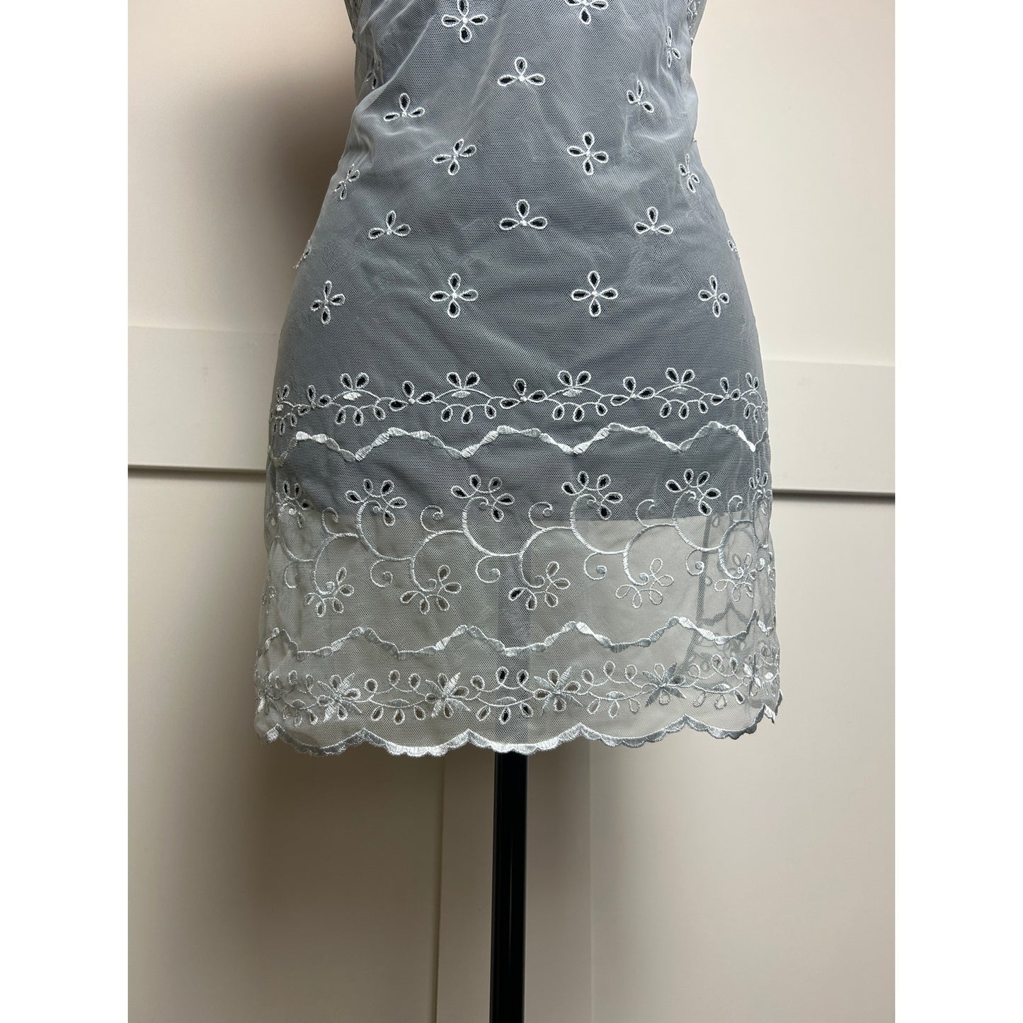 Victoria’s Secret 2011 Ultra Mesh Sheer Eyelet Slip Dress Fairycore Coquette Babydoll