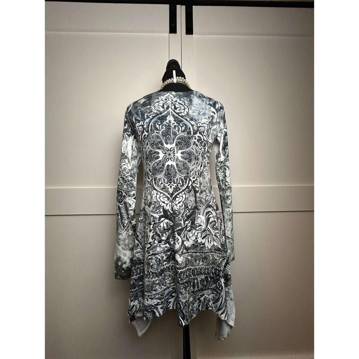 Y2K McBling Tattoo Fairy Nietenkleid Ed Hardy Style Viskose-Mix Größe S (Passt S–M)