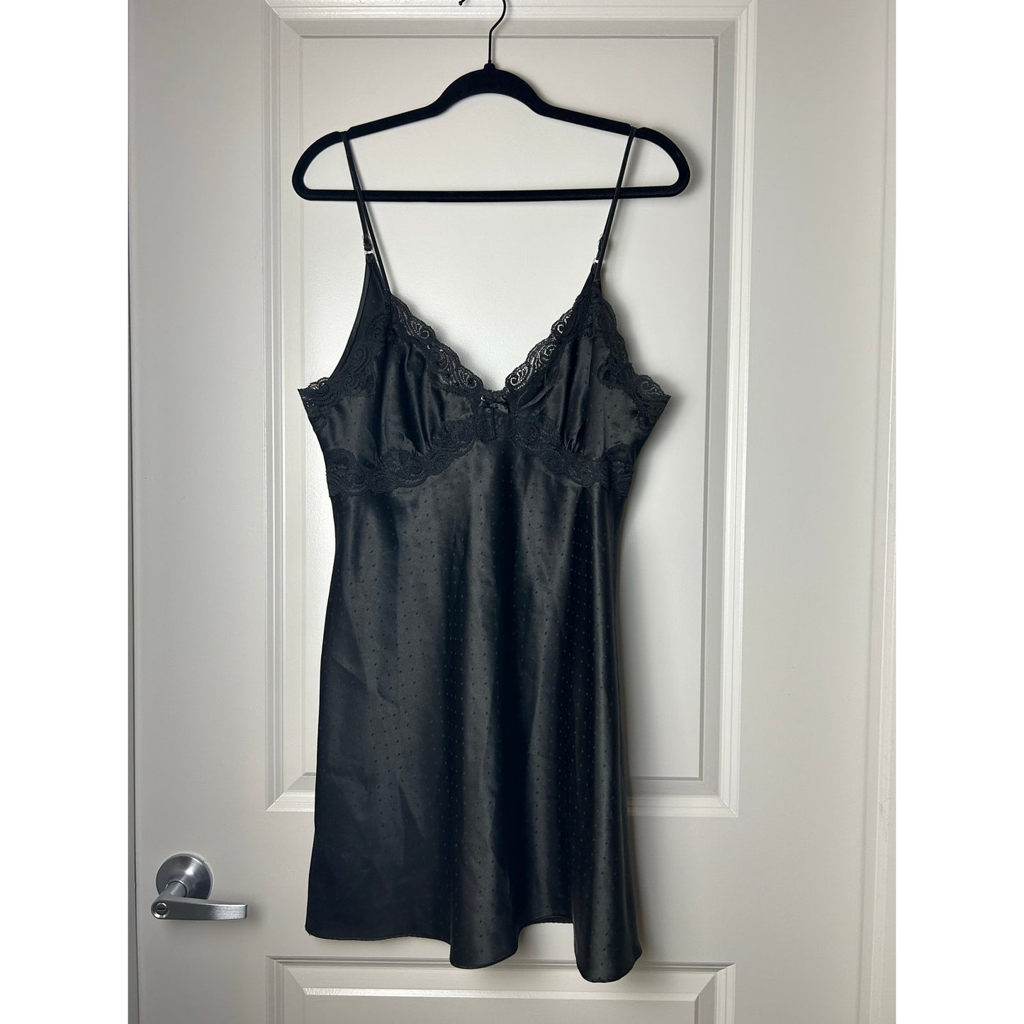 Linea donetela slip dress polka dot satin and lace size l