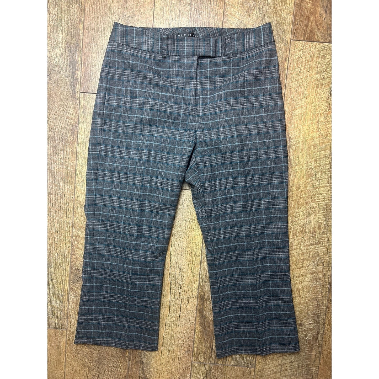 y2k plaid capri antonio melani wool dress capri mid rise french fly size 4