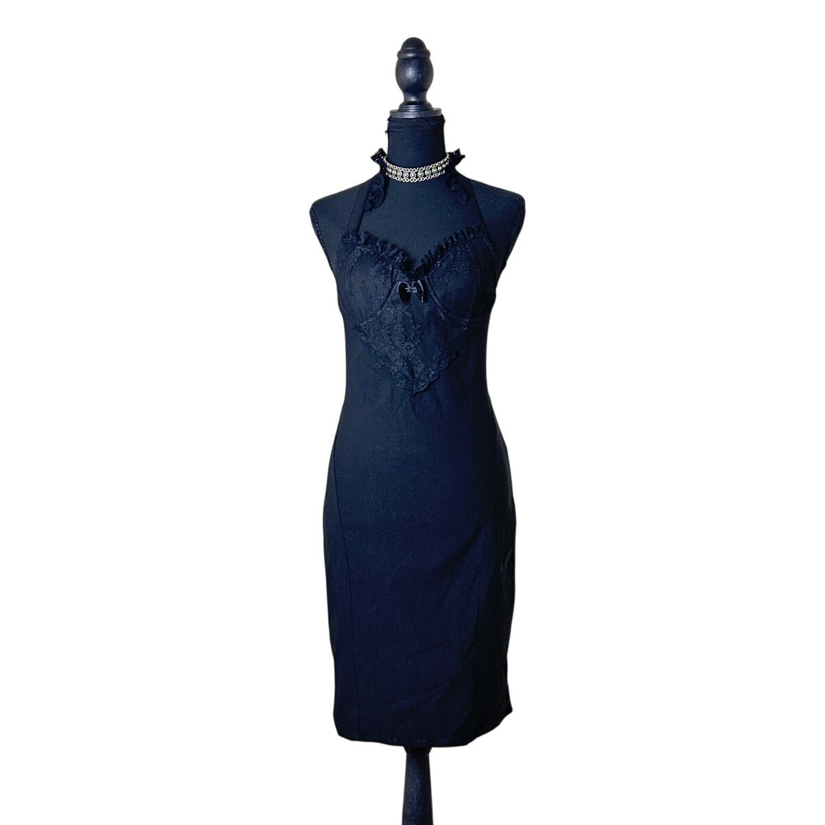 Neu Killstar Ophelia Midikleid Gothic-Dessous figurbetont Spitzenkragen Dark Feminine Vampir Coquette