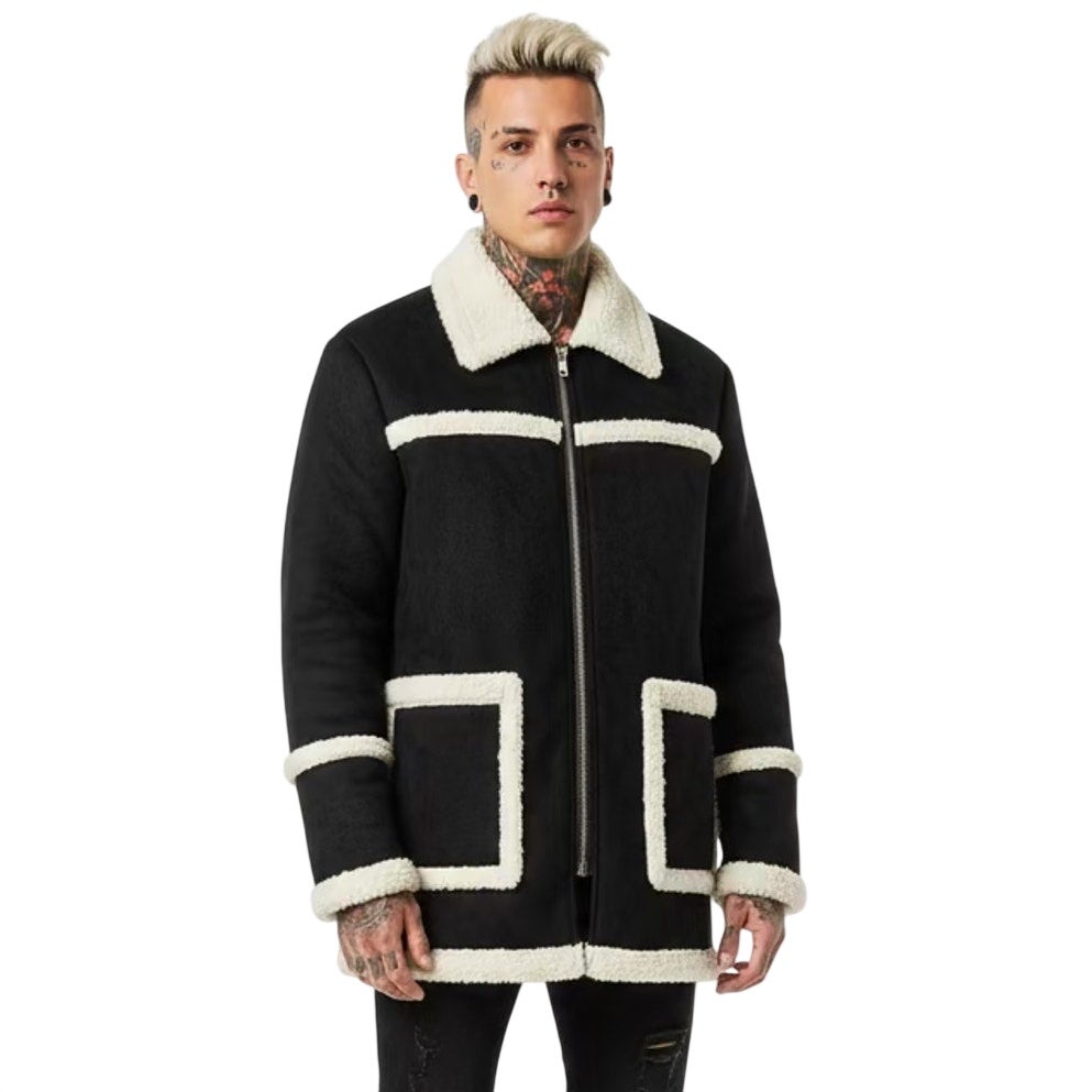 X-Ray Jeans Faux Suede Sherpa Trucker Jacket – M
