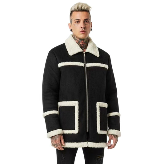 X-Ray Jeans Faux Suede Sherpa Trucker Jacket – M