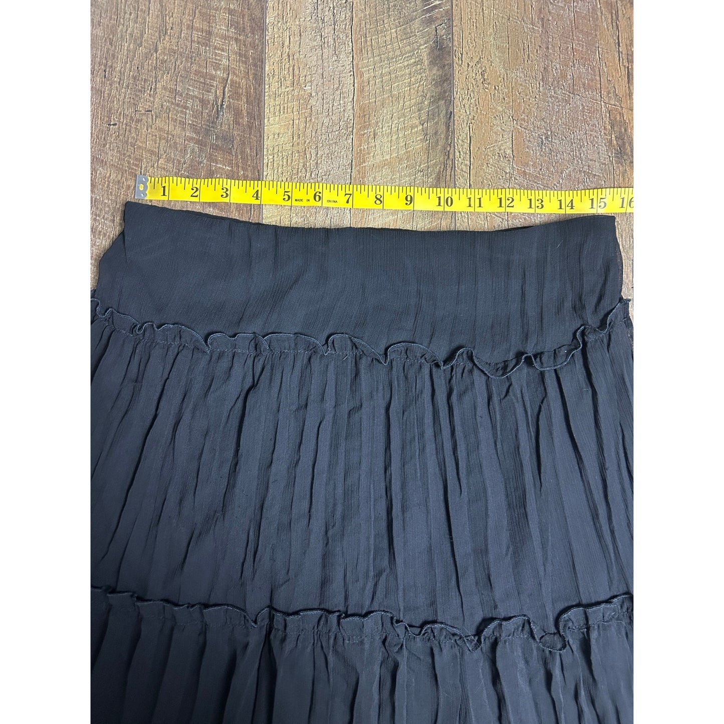portrait chiffon wrinkle maxi skirt size s/m