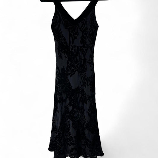 Black silk burnout velvet floral