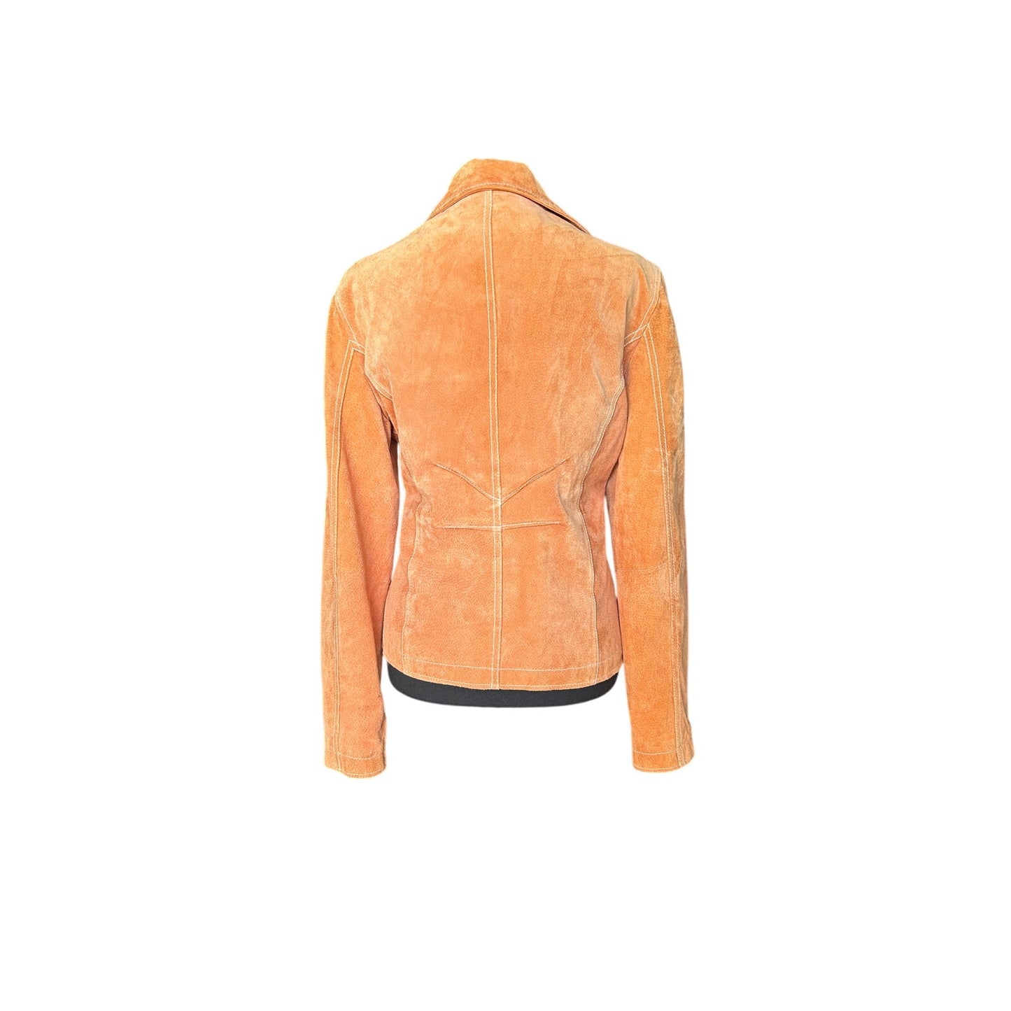 wilson leather maxima orange tailored suede blazer size l
