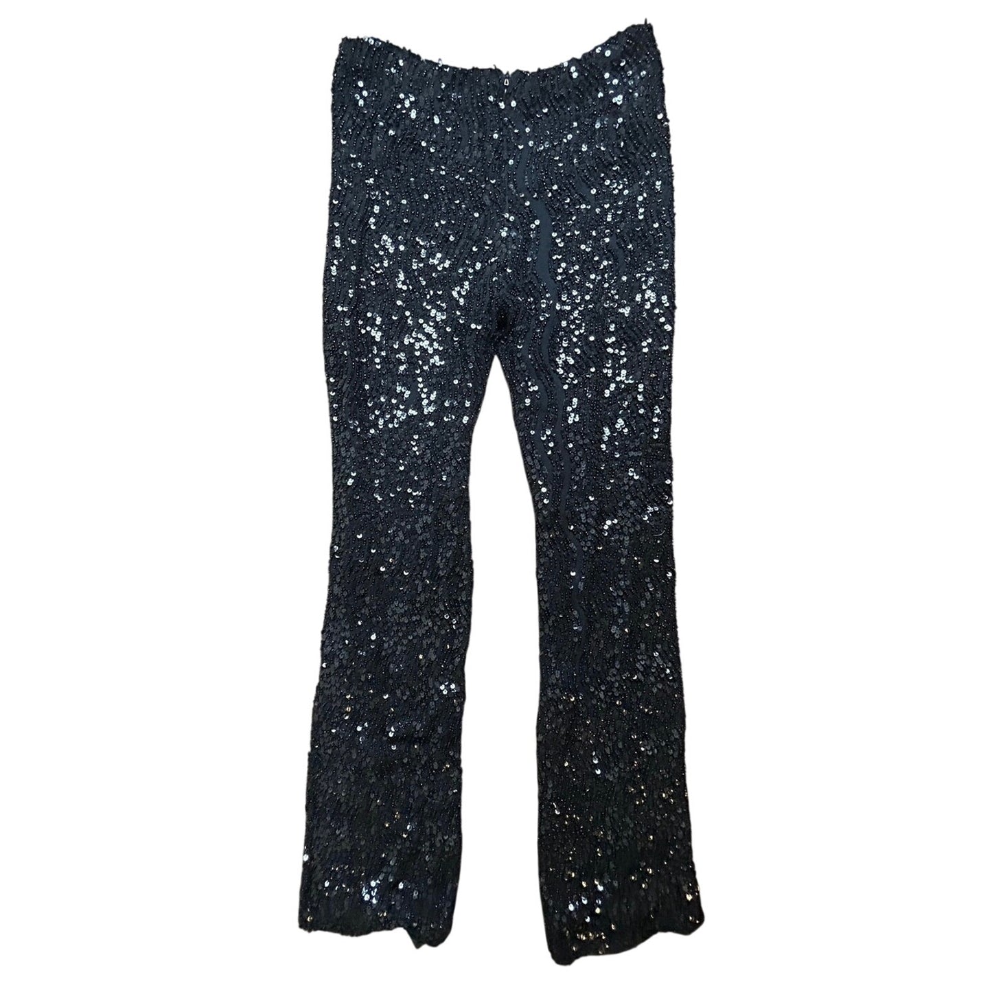 Halston, 100% silk sequin beaded disco pants extra small