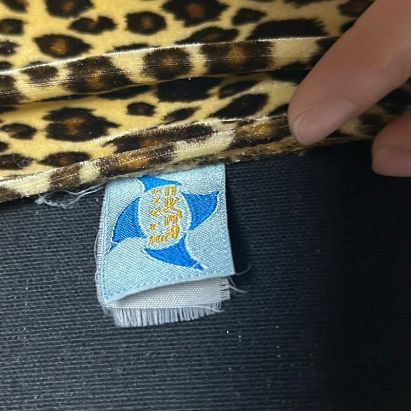 Y2K Leoparden-Velours-Spaghettiträgerkleid 🐆🖤