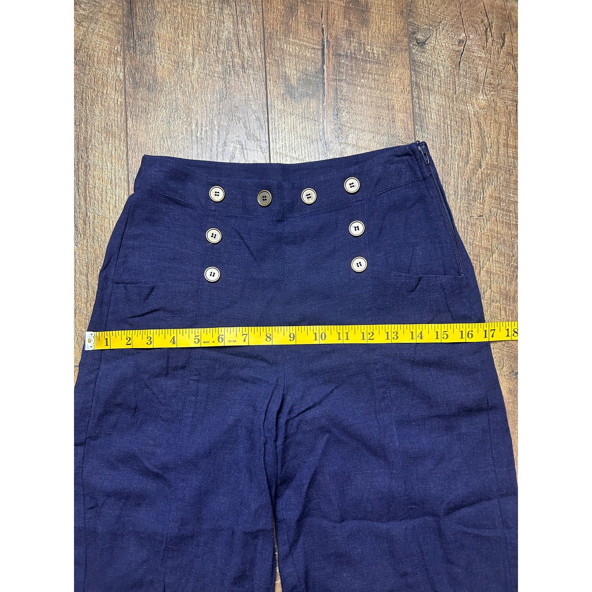 Vintage navy blue sailor style vintage rayon capri/ pedal pusher