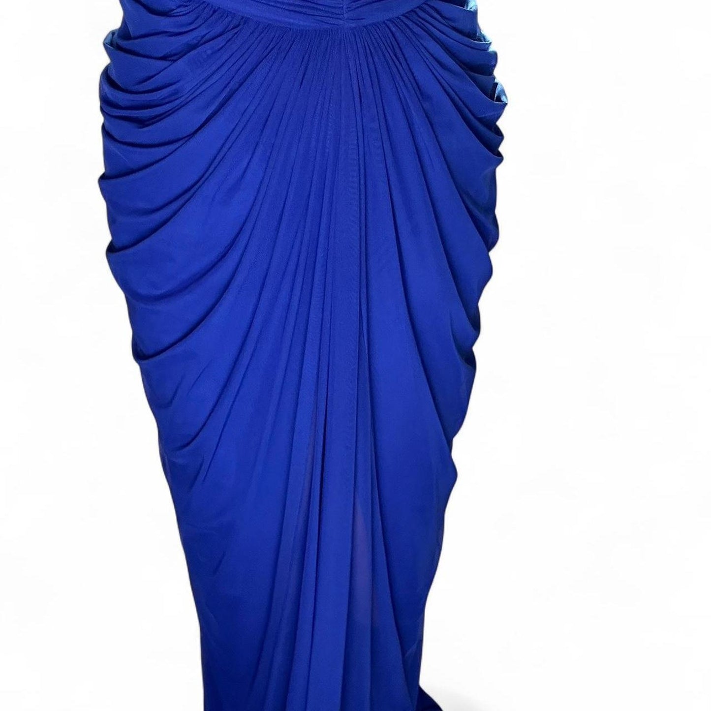 Cache blaues gerafftes Maxikleid