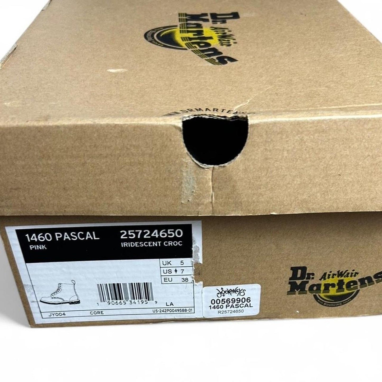 NIB Silver Dr Martens Pascal Boots Metallic Leather Lace Up Docs size 7/ uk 5