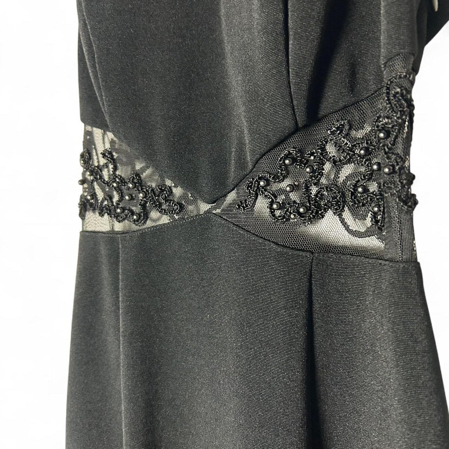 Cache black dress with beaded